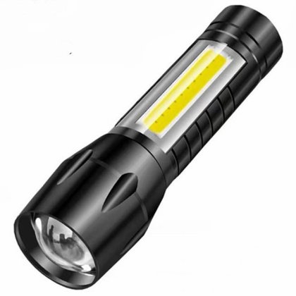 Lanterna reincarcabila cu Zoom, USB, Camping, Negru/Galben