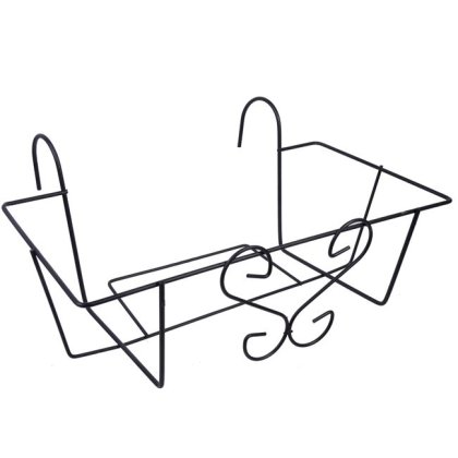 Suport Ghiveci Flori Negru Metalic Suspendabil 46x18.5x20cm