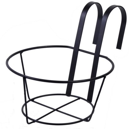 Suport Ghiveci Metalic Suspendabil Negru Ø20x10cm