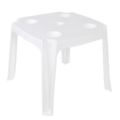 Masa din Plastic Alba cu Suport pentru Umbrela 44x44x39cm