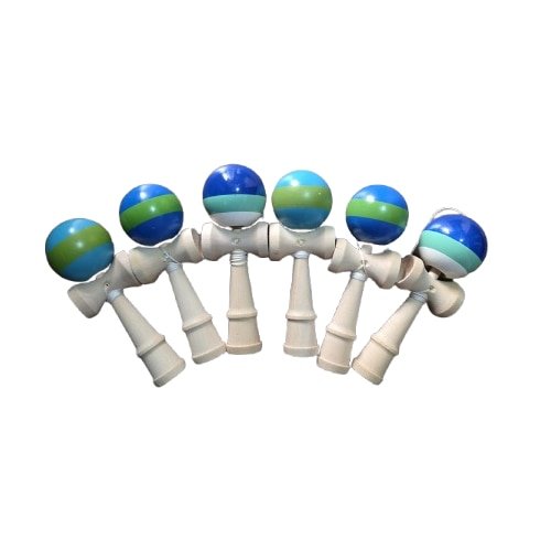 Kendama din lemn VICTINY® 18 cm, suprafata antialunecare, culoare surpriza, multicolor