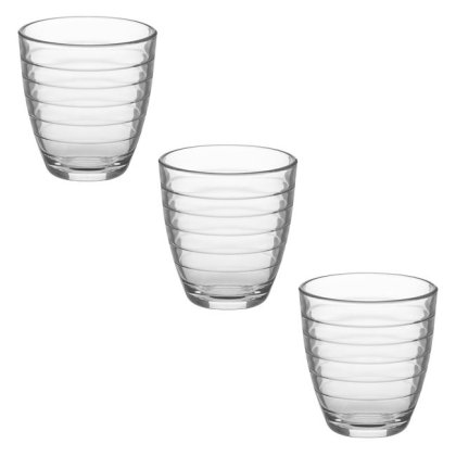 Set 3 Pahare din Sticla Scurte pentru Apa 255ml