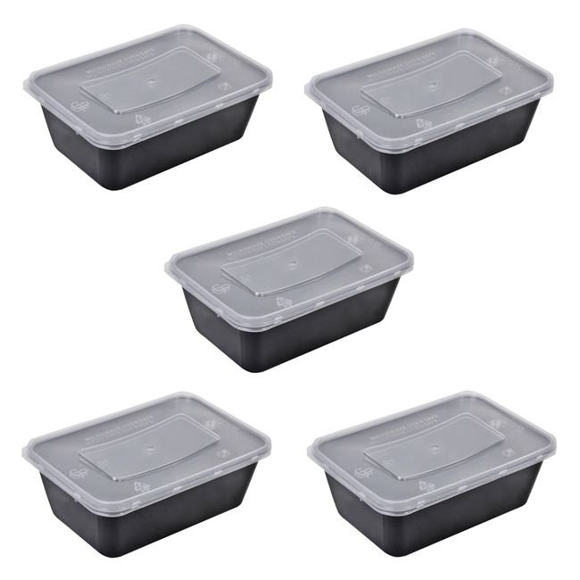 Recipiente Alimente Transparente Negre 750ml - 5buc