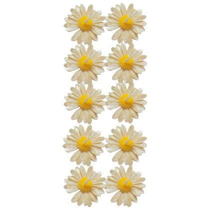 Set lumanari flori albe, ceara de soia, parfum Frezie, ambalate in saculet organza, 10 bucati