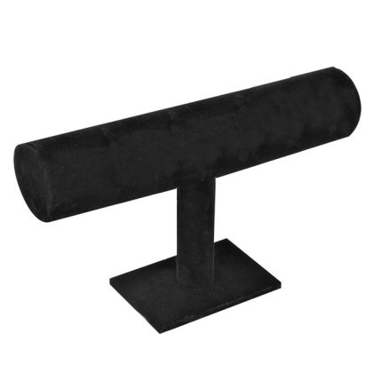 Suport Organizator Bijuterii Velvet Negru pentru Bratari 23.5x15cm