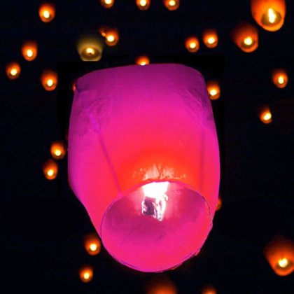 Lampion Fucsia din Hartie 38x52x95cm