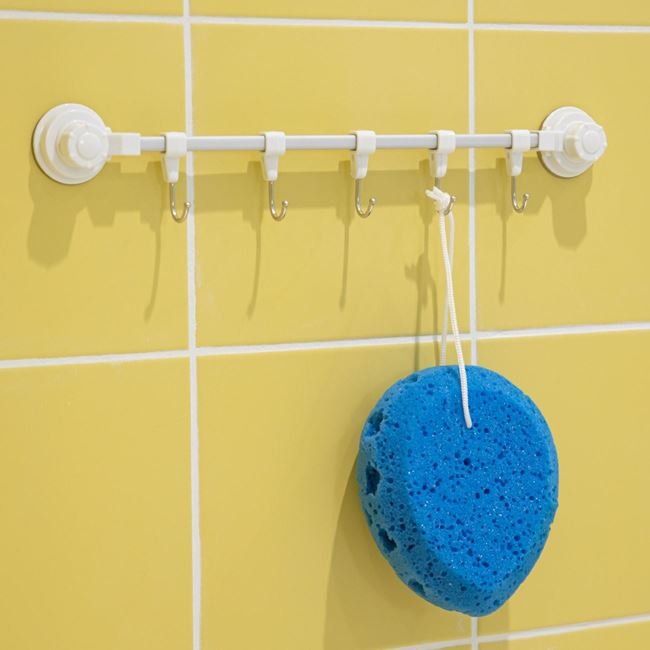Cuier de Baie cu Ventuze & Carlige 40cm