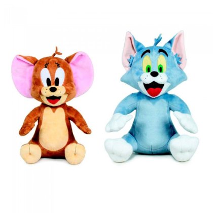 Set 2 jucarii din plus Tom 28cm si Jerry 25cm, Multicolor