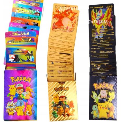 Carti pokemon 3in1 165 bucati multicolor, black si gold