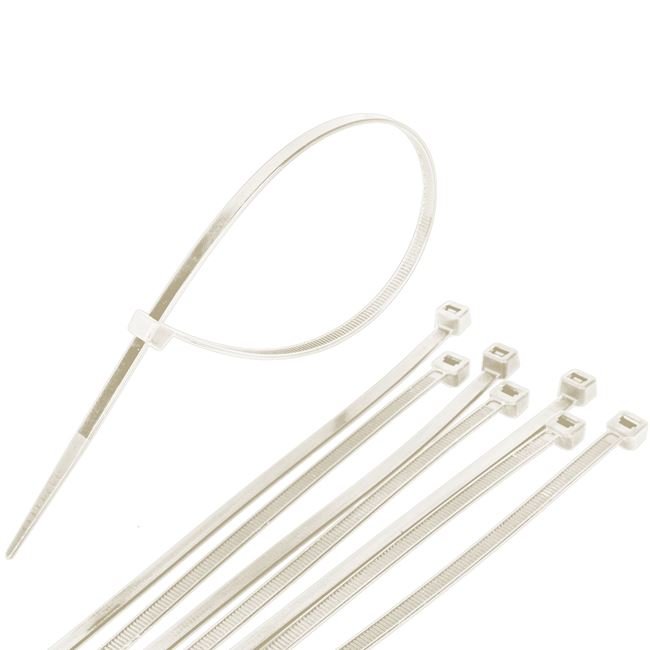 Coliere Albe din Plastic pentru Cabluri 30x0,48cm - 60buc