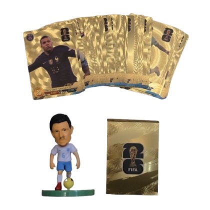 Set 55 cartonase aurii fifa2026 worlcup VICTINY® multicolor ( pachetul contine 55 cartonase aurii + 1 figurina fotbalistii)