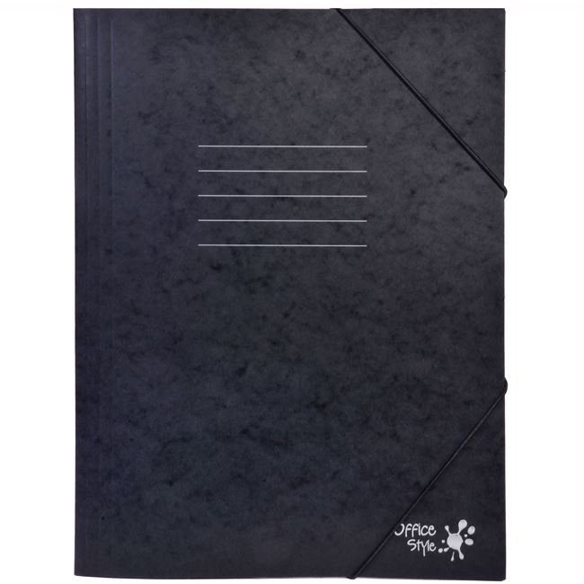 Mapa Prespan din Hartie Neagra cu Elastic 25,5x34,5cm