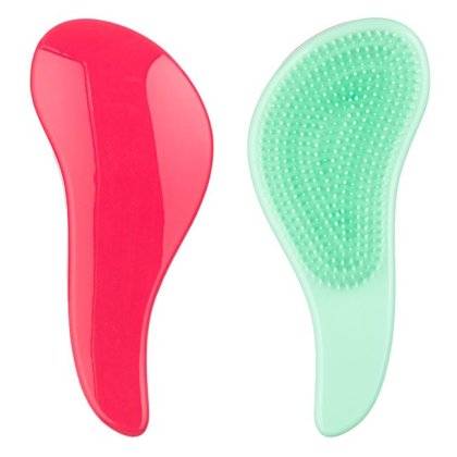 Perie Rosie Verde de Descalcit Parul cu Maner 17cm