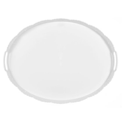 Tava de Servire cu Model Dantela Alba 50x37cm