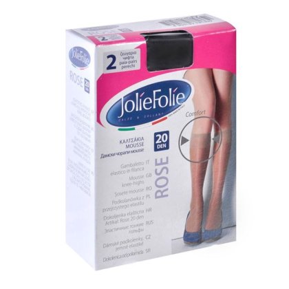 Şosete Dama 3/4 Mousse Negre 20Den One Size - 2Perechi