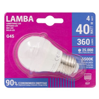 Bec LED E27 4W (G45) - Lumina Alba