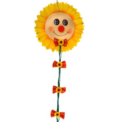 Decoratiune Suspendabila Soare cu Fundite & Flori 90cm