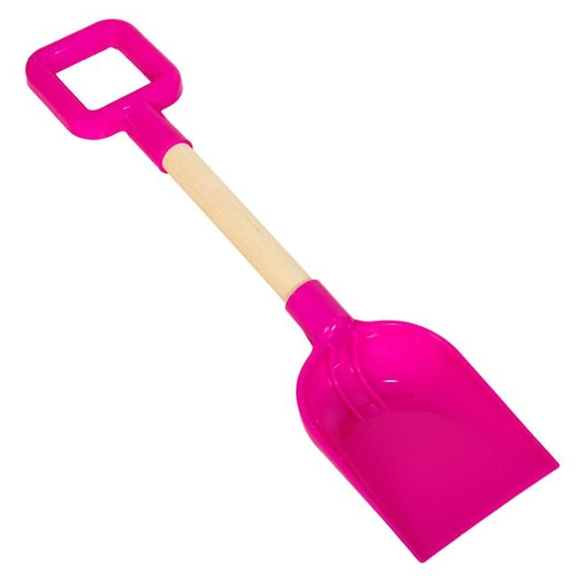Jucarie Plaja Lopatica din Plastic Fucsia Maner din Lemn 39cm