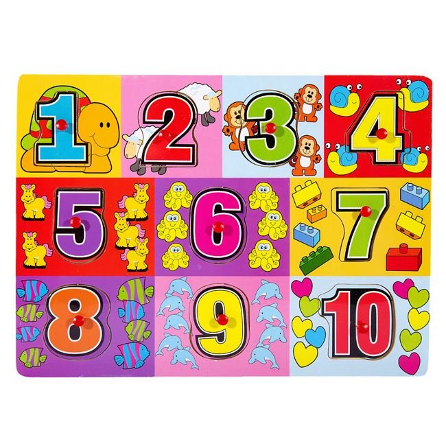 Puzzle din Lemn Cifre (10 piese) - 30x22cm