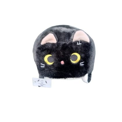 Jucarie de plus VICTINY®, pisica patrata, negru/alb, 20 cm