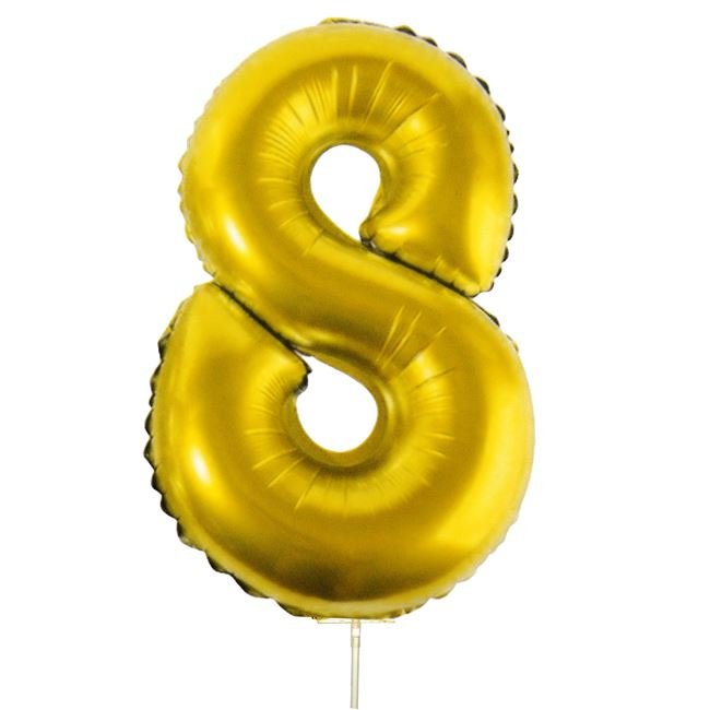 Balon Petrecere din Folie Auriu Metalizat Nr.8 - 23cm