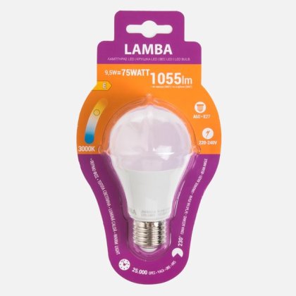 Bec LED E27 9.5W (A60) Lumina Calda
