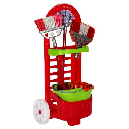 Set Carucior Menaj pentru Copii Rosu cu Accesorii