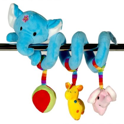 Spirala Elefant Bleu cu Jucarii pentru Patut 20cm