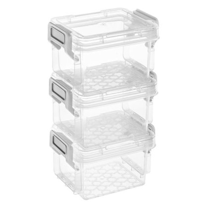 Cutie de Depozitare Transparenta cu Capac 8.5x6.5x4.8 - 3buc
