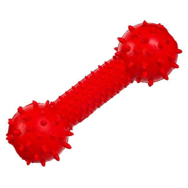 Jucarie Os pentru Caine cu Clopotel Elastic Rosu 15cm
