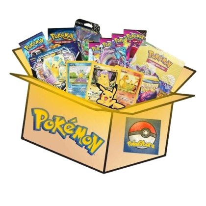 Mystery box pokemon VICTINY ® 100 cartonase aleatorii / 2 plus 20 cm / 6 figurine plastic 2-6 cm / 1 album / 2 bile(produsele inlocuiesc originalul )