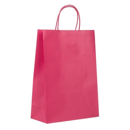 Sacosa Kraft Fucsia pentru Cadou 26x11x35cm