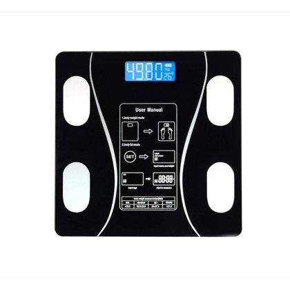 Scala de grasime corporala inteligenta Bluetooth, BOMSTOM, Bluetooth, 12 functii de analiza, Greutate maxima 180 kg, Incarcare USB，Negru