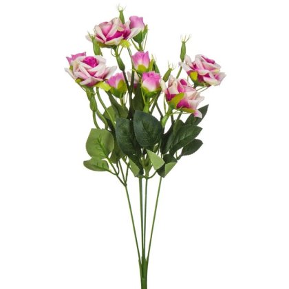 Buchet Flori Artificiale cu Trandafiri Mov Crem 43cm