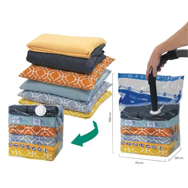 Sac Depozitare Haine Cub cu Vid 70x100x35cm