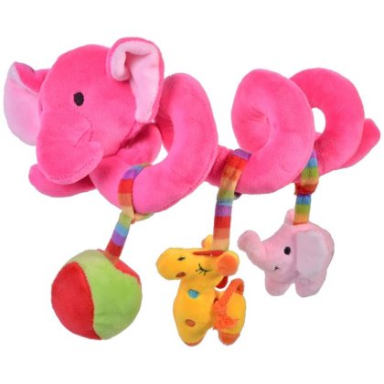 Spirala Elefant Fucsia cu Jucarii pentru Patut 27cm