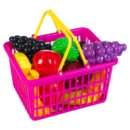 Jucarie Cos Supermarket cu Fructe - 18buc
