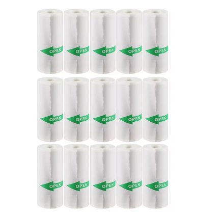 15 role de autocolante pentru mini imprimanta, camera instantanee, mini imprimanta foto, autocolante autoadezive, fara BPA, suprafata neteda, role de hartie pentru copii pentru imprimanta termica de 57 x 25 mm