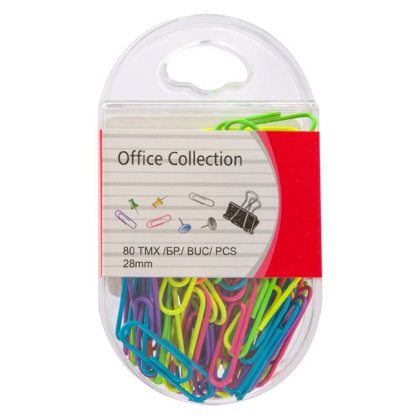 Agrafe Metalice Multicolore Neon 28mm - 80buc