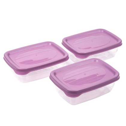 Recipiente Alimente Lila Transparente 600ml - 3 buc