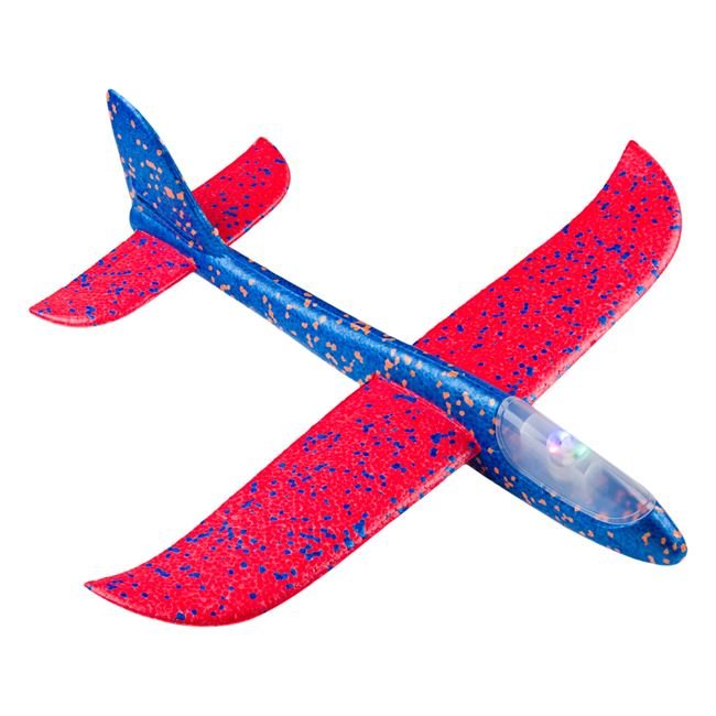 Avion din Spuma Rosu Albastru cu Lumina 46x49cm