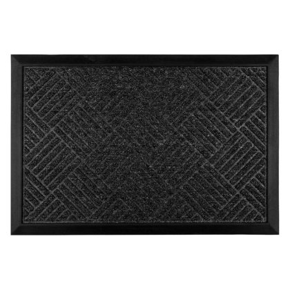 Covoras Intrare Negru Gri Model Dungi 60x40cm