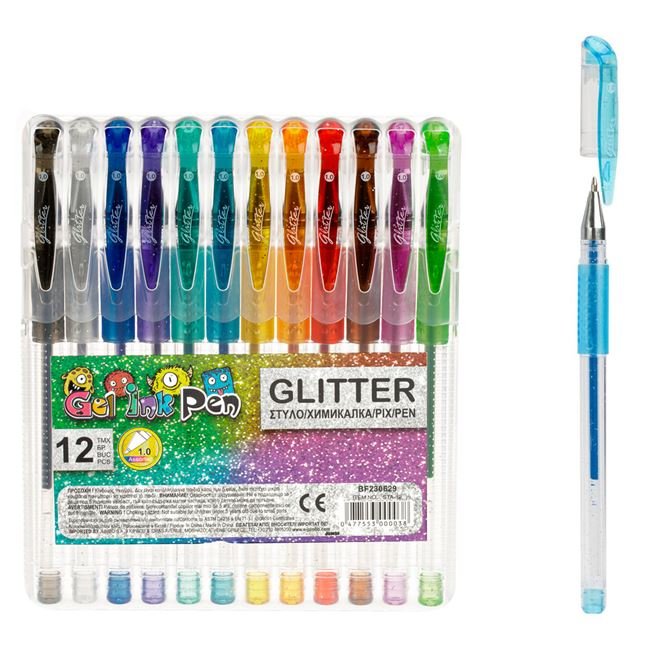 Set Pixuri Colorate cu Glitter - 12buc