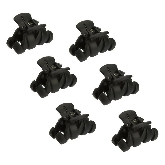 Clame Par Negre Mate Zigzag pentru Femei 3.5cm - 6buc