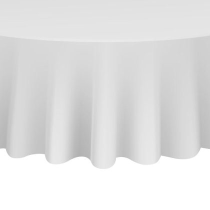 Fata de Masa Alba Rotunda din Plastic Ø213cm