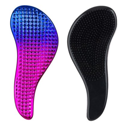 Perie Bleu Mov cu Maner de Descalcit Parul 18cm