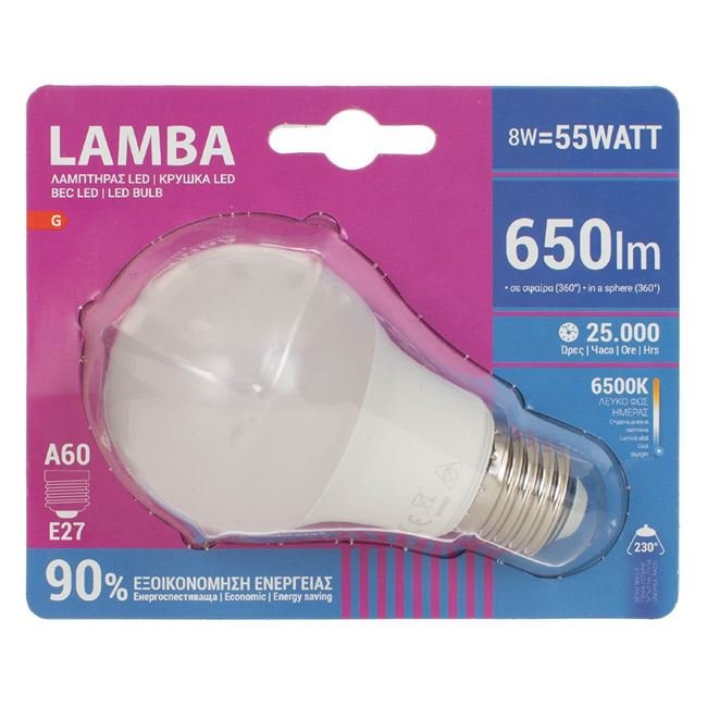 Bec LED E27 8W (A60) - Lumina Alba