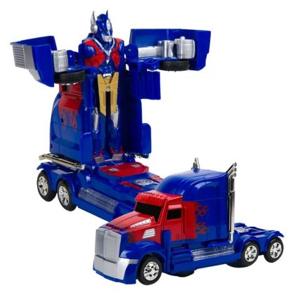 Robot cu Transformare in Camion Albastru cu Sunete & Lumini