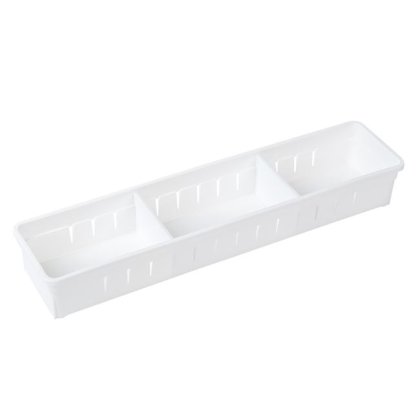 Organizator din Plastic Alb cu 2 Compartimente pentru Sertare 35x8x5cm