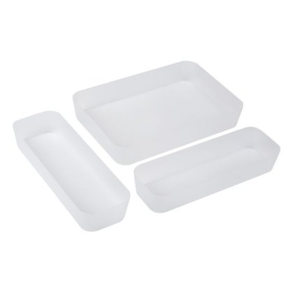 Organizator din Plastic Alb Frosty pentru Sertare - 3buc